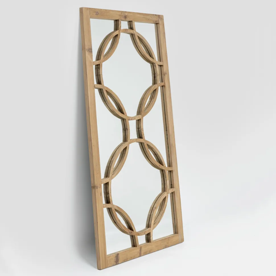 Specchiera 156x83 cm in Legno di Pino Naturale Invecchiato - Agosta