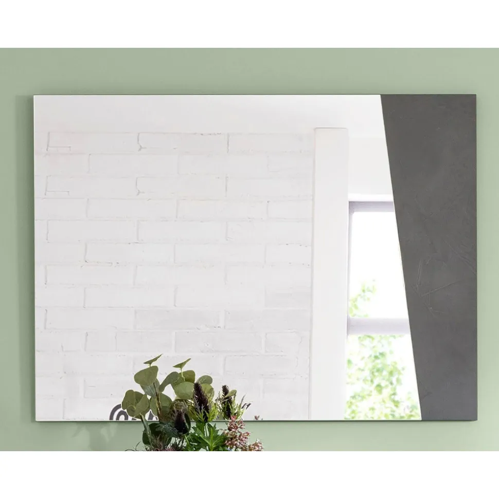 Specchio a Muro con Legno Bianco Lucido o Ardesia Design Italiano - Joris