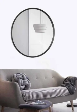 Specchio a Muro Rotondo con Cornice Laccata di Design Moderno Elegante - Odosso