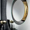 Specchio a Parete Design Tondo in Metallo Dorato, Lusso Made in Italy - Merale