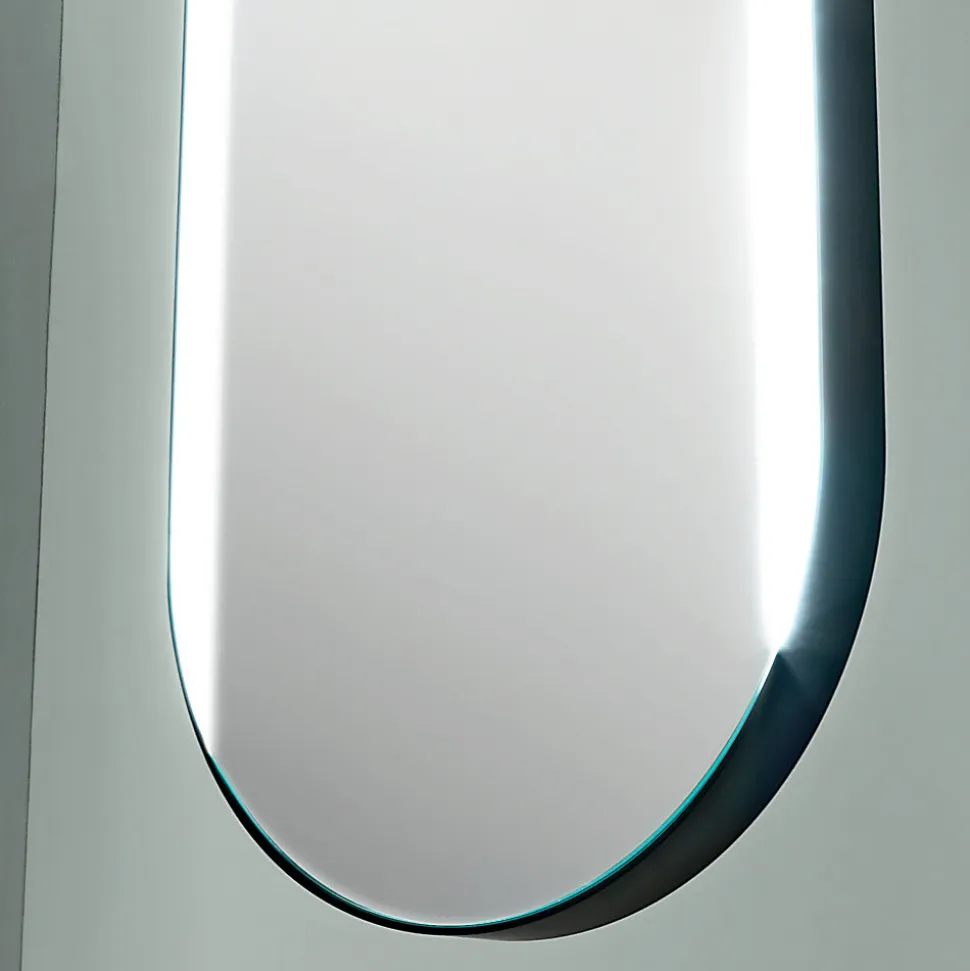 Specchio Appeso in Metallo con Luce Opzionale Made in Italy - Amadeus
