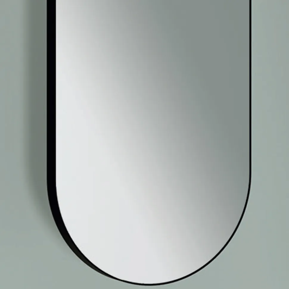 Specchio Appeso in Metallo con Luce Opzionale Made in Italy - Amadeus