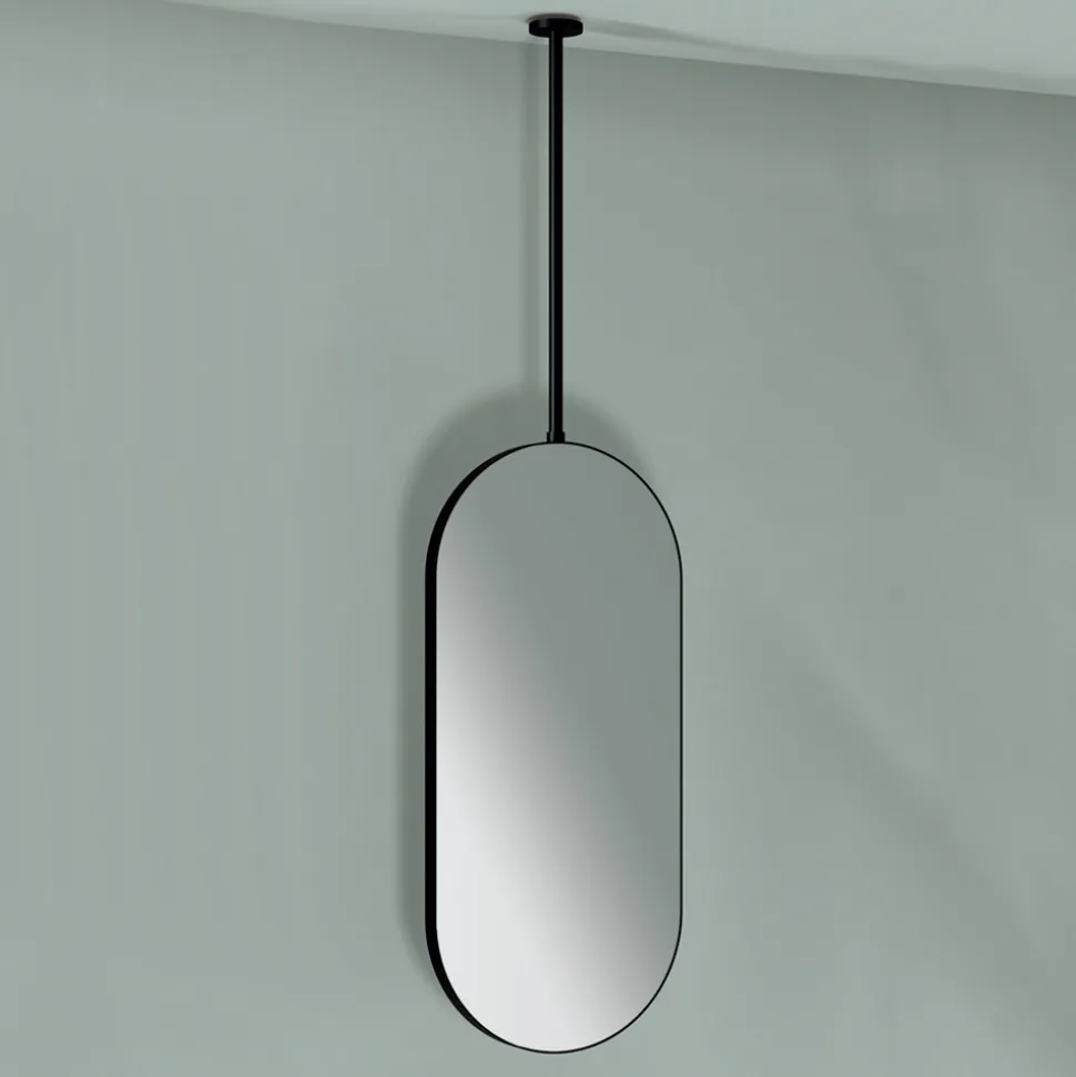 Specchio Appeso in Metallo con Luce Opzionale Made in Italy - Amadeus