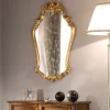 Specchio Barocco Sagomato con Cornice Foglia Oro Made in Italy - Prezioso