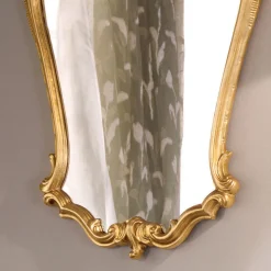 Specchio Barocco Sagomato con Cornice Foglia Oro Made in Italy - Prezioso