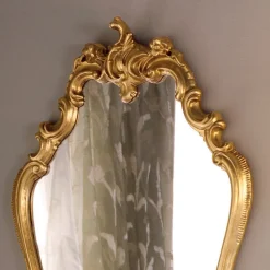 Specchio Barocco Sagomato con Cornice Foglia Oro Made in Italy - Prezioso