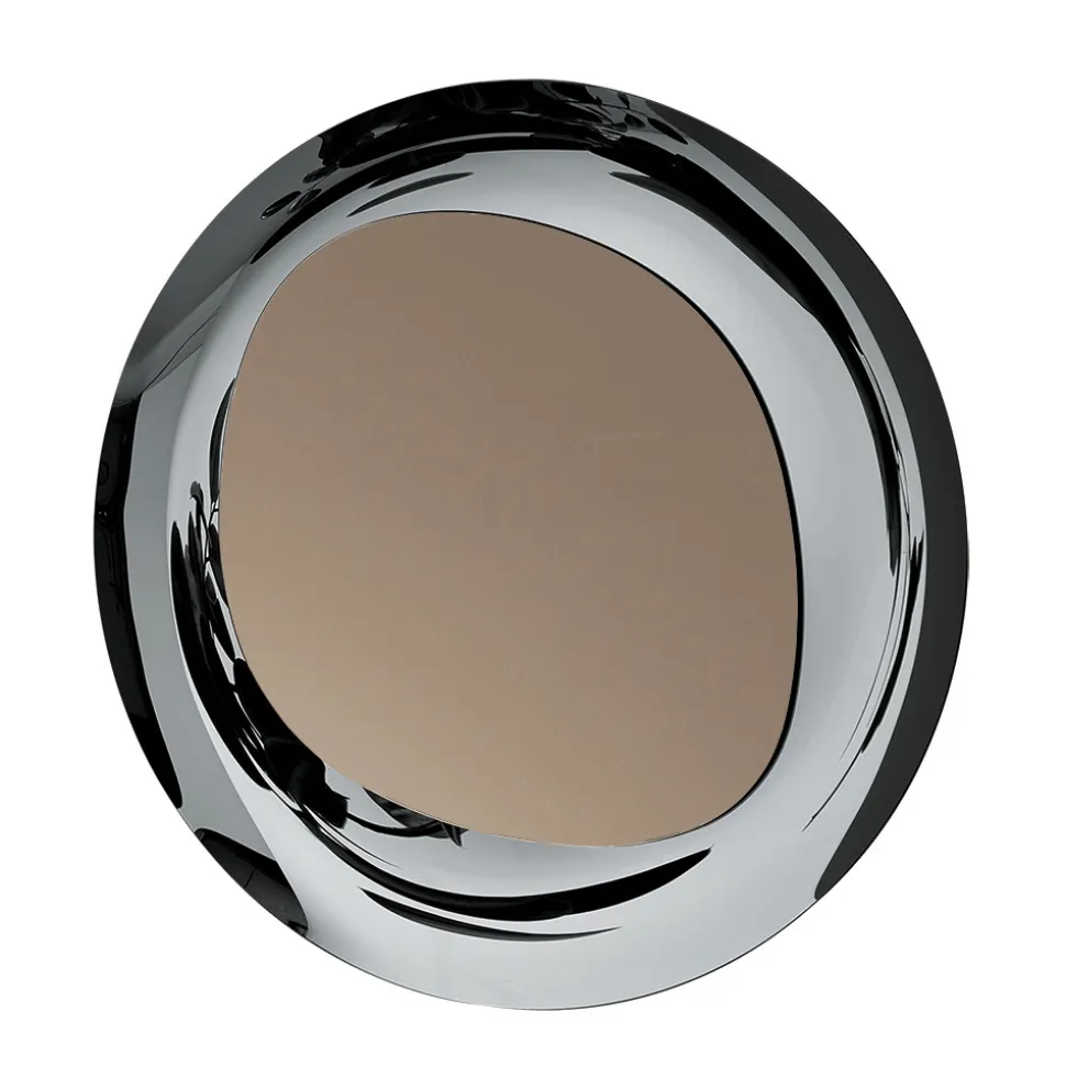Specchio Bronzo con Cornice in Vetro Fuso Fumè Made in Italy - Anselma