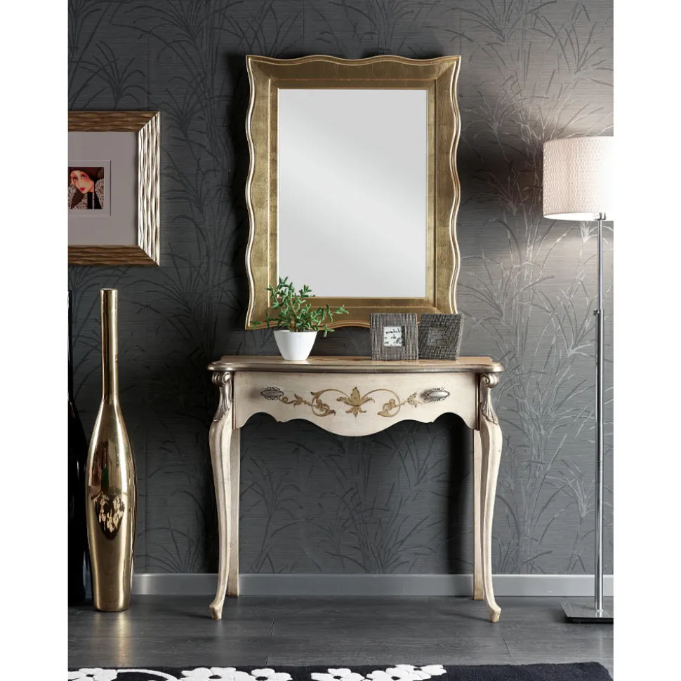 Specchio Classico con Cornice Oro Rettangolare Made in Italy - Florence