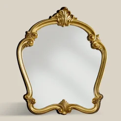 Specchio Classico Sagomato con Cornice Foglia Oro Made in Italy - Madalina