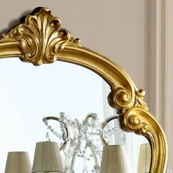 Specchio Classico Sagomato con Cornice Foglia Oro Made in Italy - Madalina
