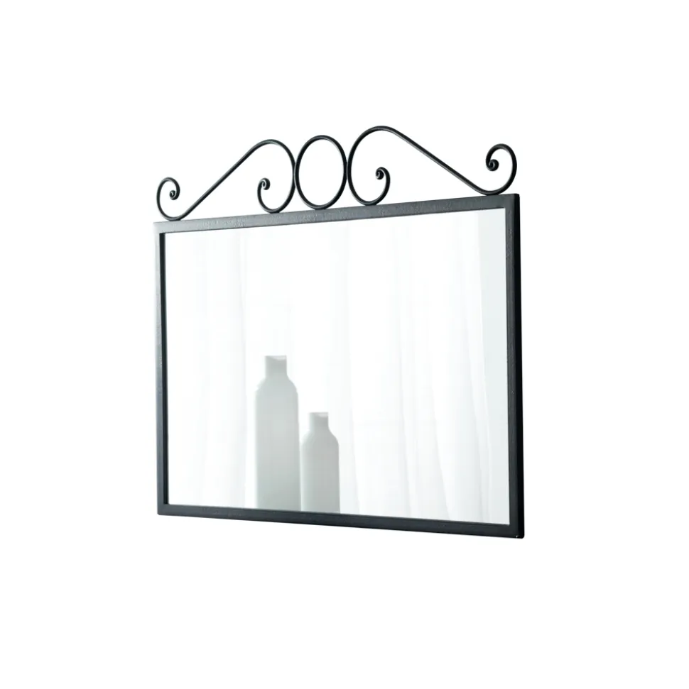 Specchio con Cornice in Ferro Tubolare Nero Grafite Made in Italy - Chester