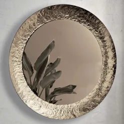 Specchio con Cornice in Vetro Martellato Retroargentato Made in italy - Basilia