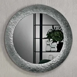 Specchio con Cornice in Vetro Martellato Retroargentato Made in italy - Basilia
