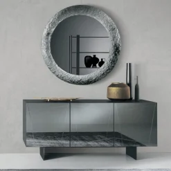 Specchio con Cornice in Vetro Martellato Retroargentato Made in italy - Basilia