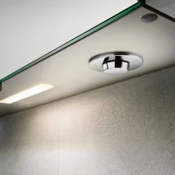 Specchio Contenitore a 3 Ante da Parete in Alluminio Verniciato Argento - Alfio