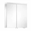 Specchio Contenitore con 2 Ante in Alluminio Verniciato Argento, Moderno Alfio