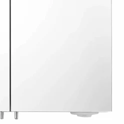 Specchio Contenitore con 2 Ante in Alluminio Verniciato Argento, Moderno Alfio