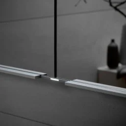 Specchio Contenitore da Incasso in Alluminio Verniciato Argento, Moderno- Demon