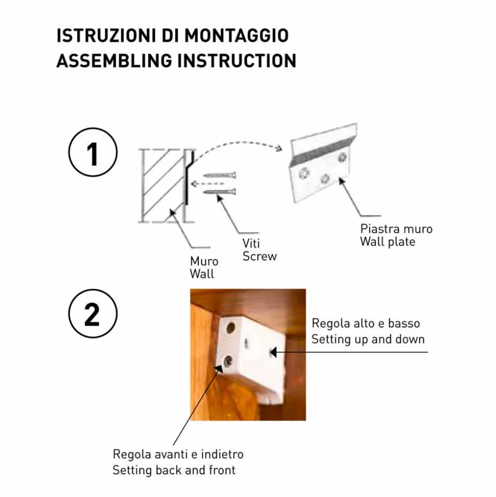Specchio Contenitore da Parete in Teak con Ripiani e Cassetti Interni - Ralio