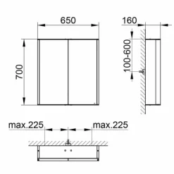 Specchio Contenitore da Parete in Alluminio con Illuminazione LED - Demon