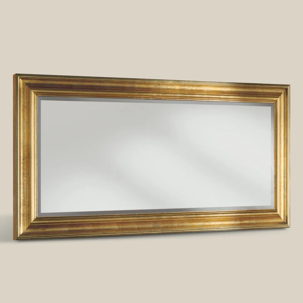 Specchio Cornice Foglia Oro Rettangolare Classico Made in Italy - Milli