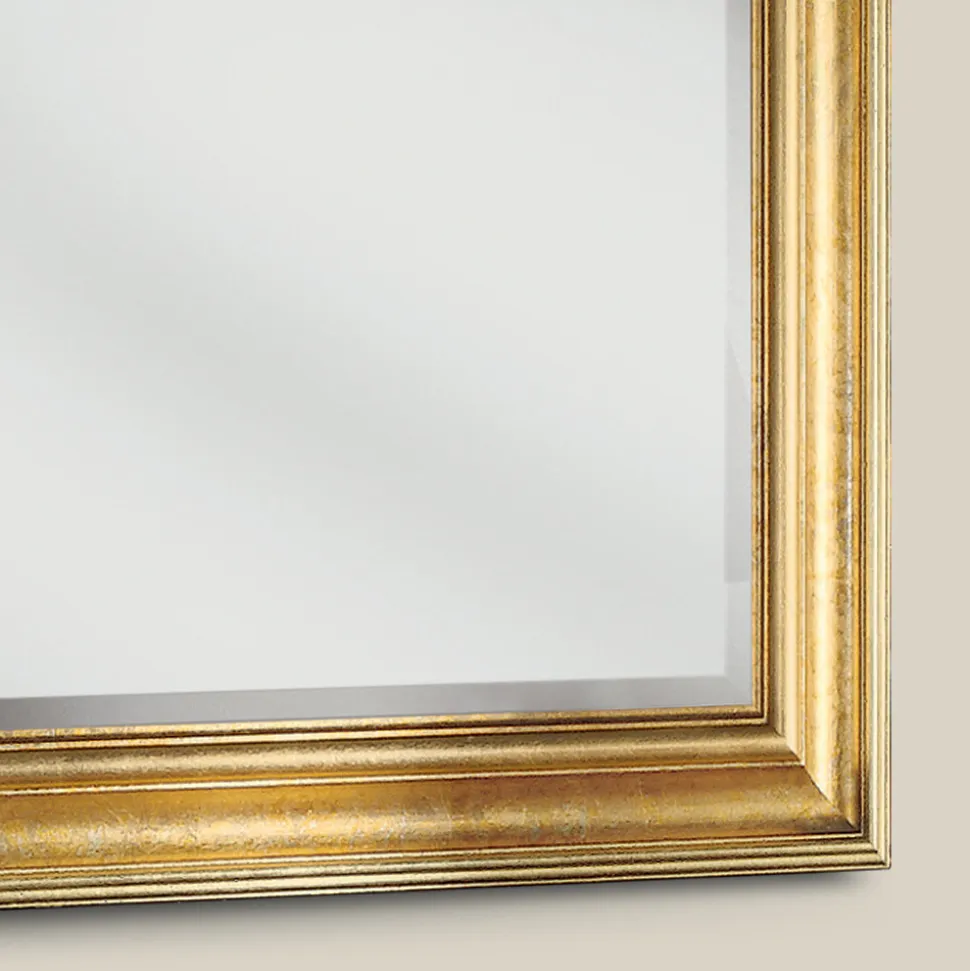 Specchio Cornice Foglia Oro Rettangolare Classico Made in Italy - Milli