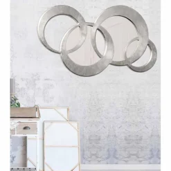 Specchio da parete a due specchi decorato a mano Ball Silver