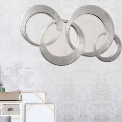 Specchio da parete a due specchi decorato a mano Ball Silver