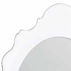 Specchio da parete bianco di design Joy cornice decorata,made in Italy