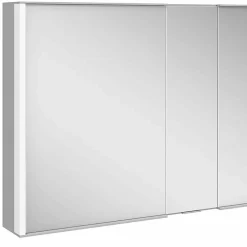 Specchio da Parete con 3 Ante Moderno in Alluminio Verniciato Argento - Demon