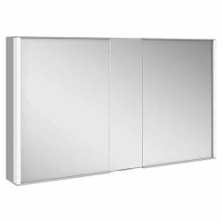 Specchio da Parete con 3 Ante Moderno in Alluminio Verniciato Argento - Demon