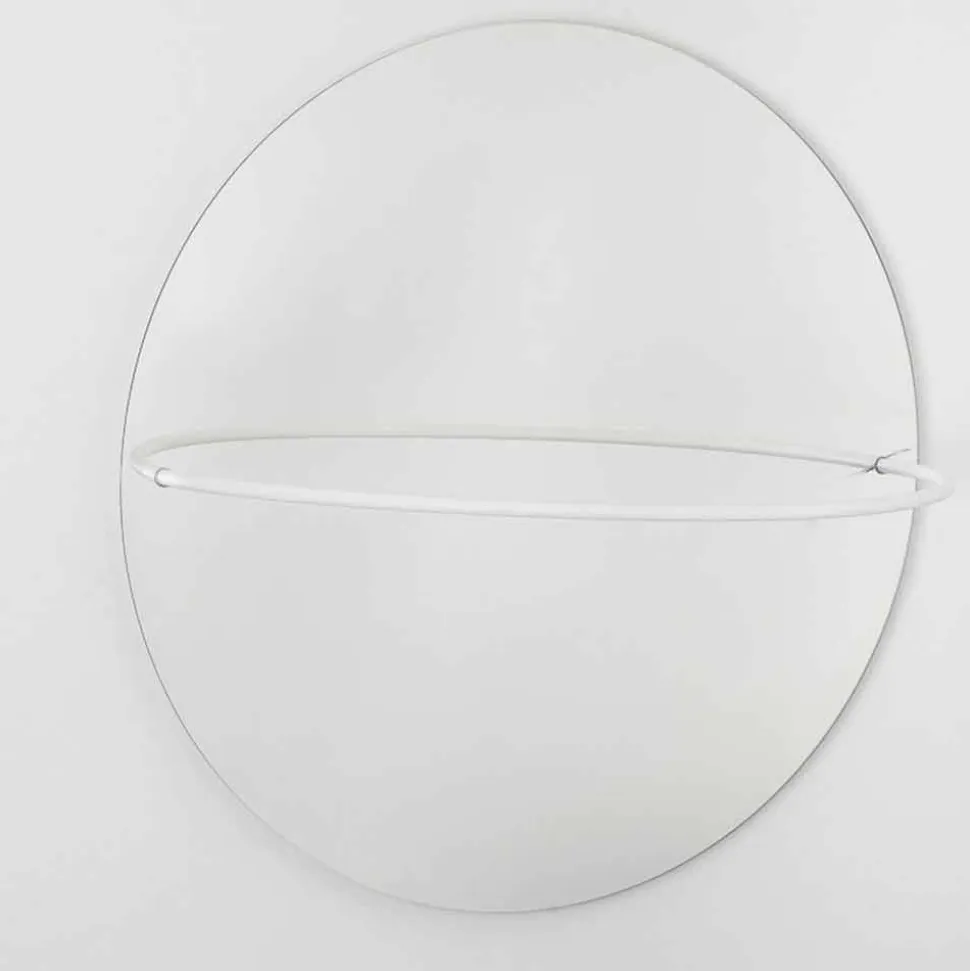 Specchio da Parete con Appendiabiti in Acciaio Moderno Made in Italy - Chioccia