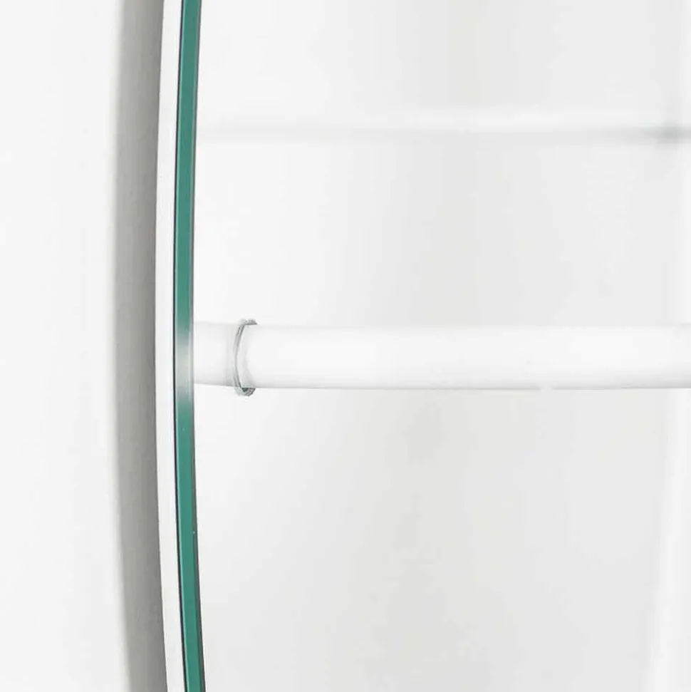 Specchio da Parete con Appendiabiti in Acciaio Moderno Made in Italy - Chioccia