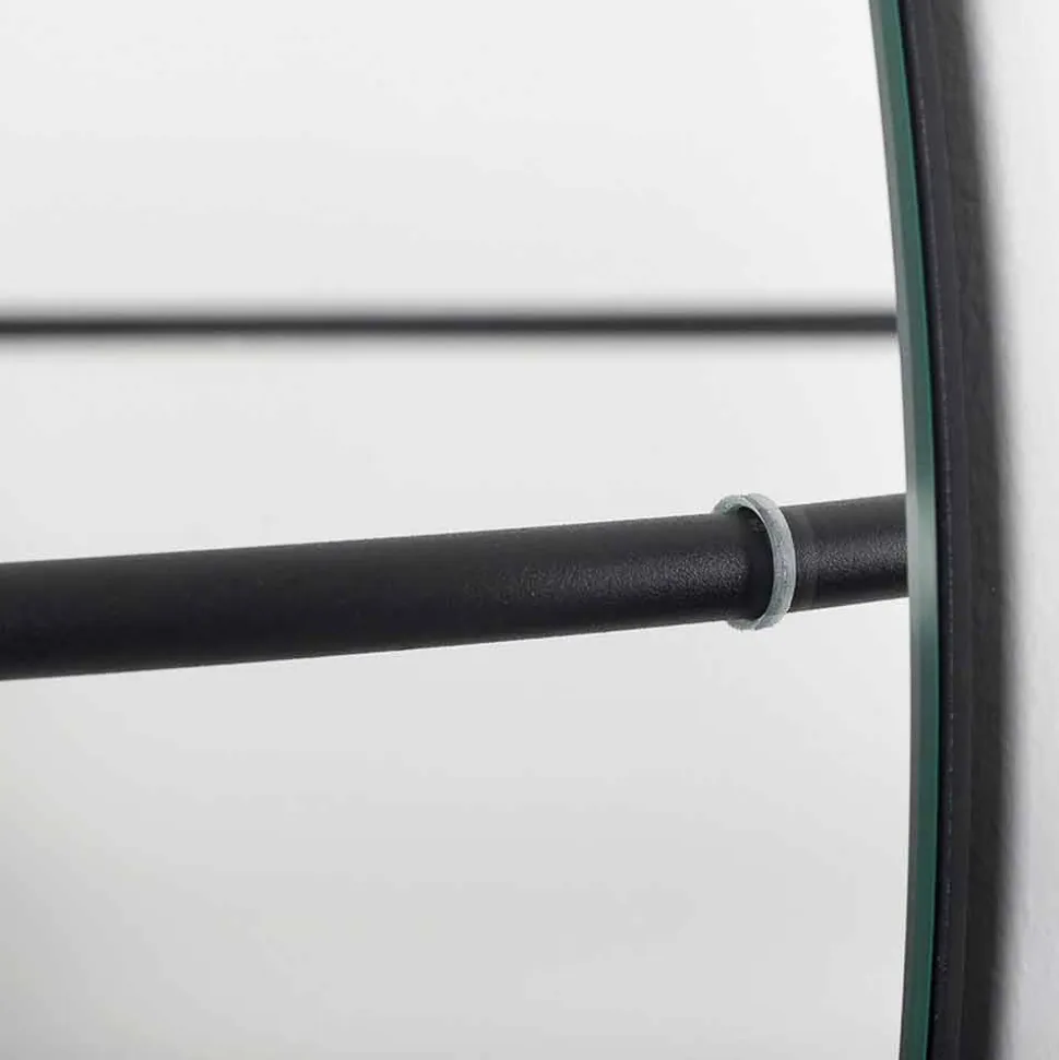 Specchio da Parete con Appendiabiti in Acciaio Moderno Made in Italy - Chioccia