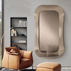 Specchio da Parete con Cornice in Vetro Fuso Mosso Made in Italy - Adorata
