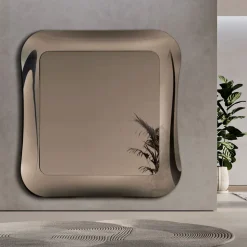 Specchio da Parete con Cornice in Vetro Fuso Mosso Made in Italy - Adorata