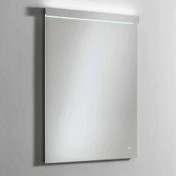 Specchio da Parete con Luce LED Integrata in Acciaio Inox Made in Italy - Tuccio