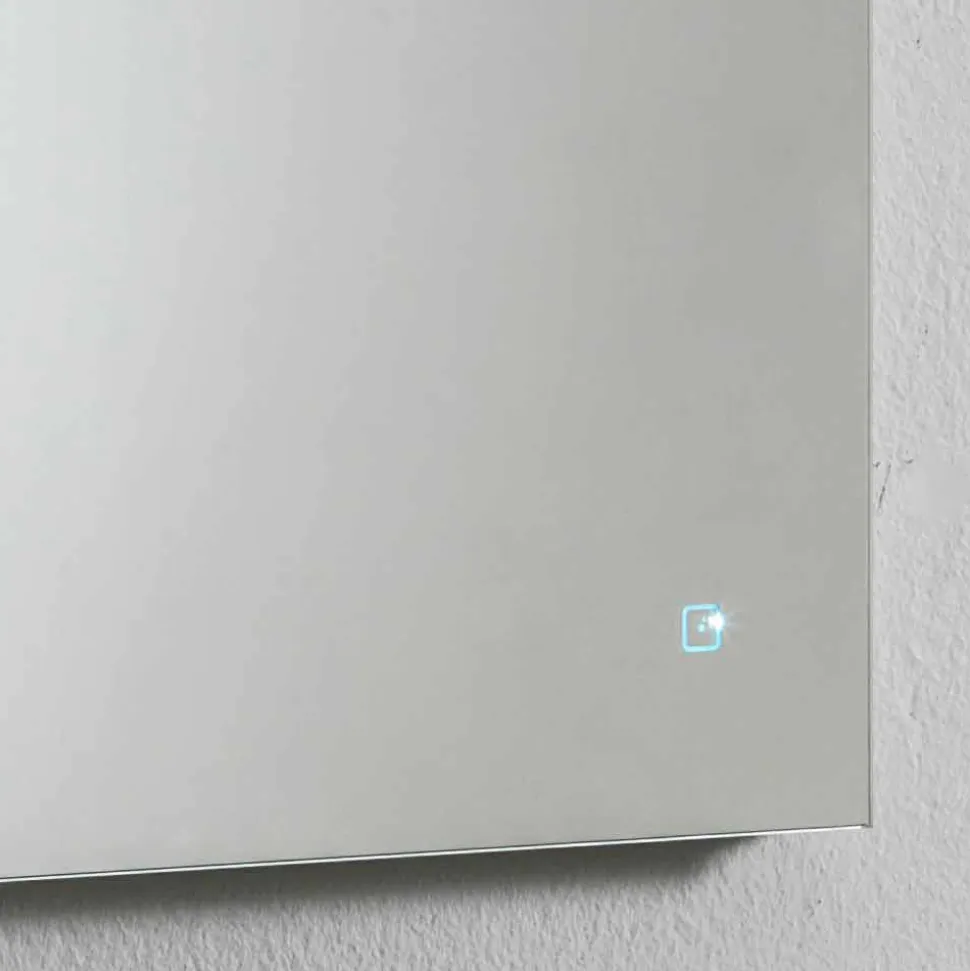 Specchio da Parete con Luce LED Integrata in Acciaio Inox Made in Italy - Tuccio