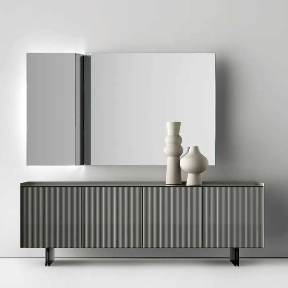 Specchio da Parete con Taglio Laterale a V Made in Italy - Spirit