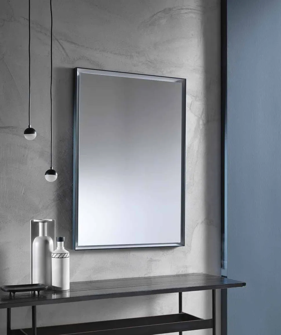 Specchio da Parete con Telaio in Alluminio e Luce LED Made in Italy - Chik
