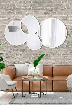 Specchio da Parete Design Moderno a Forma di Anelli Cornice Colorata - Sintesi