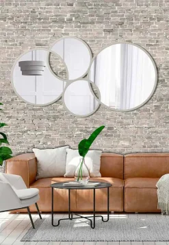 Specchio da Parete Design Moderno a Forma di Anelli Cornice Colorata - Sintesi