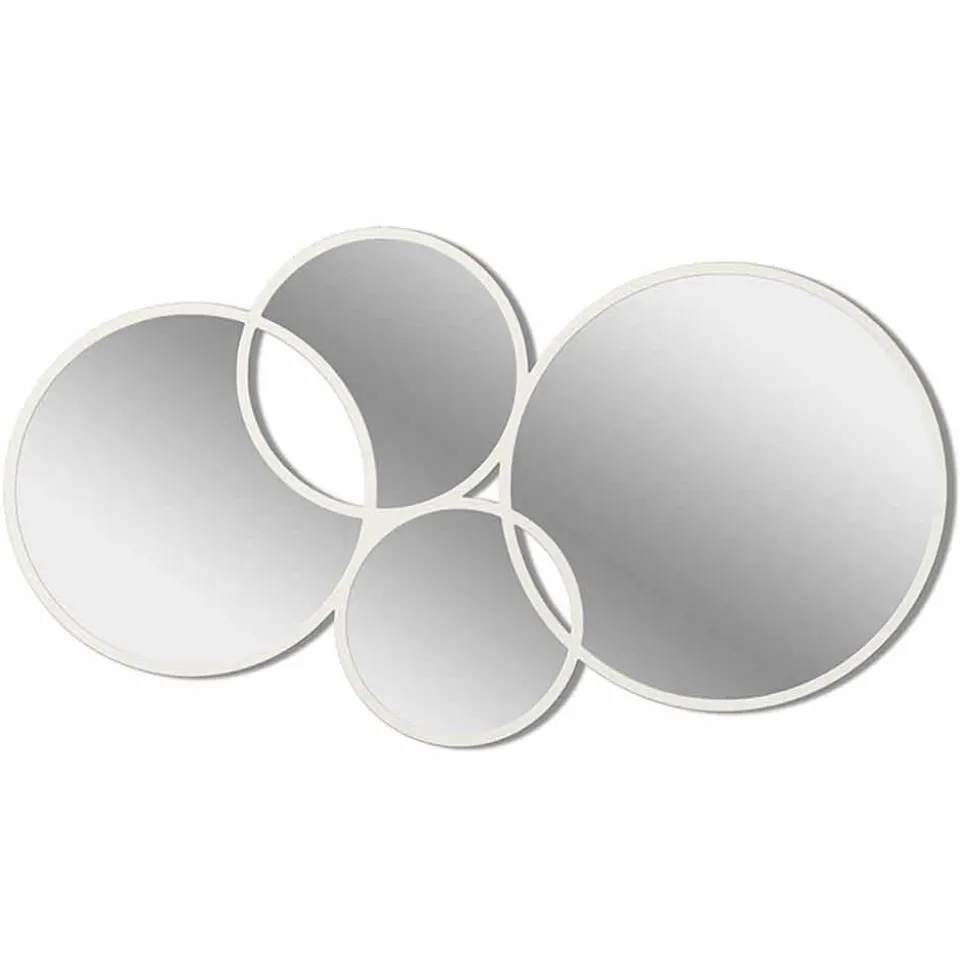 Specchio da Parete Design Moderno a Forma di Anelli Cornice Colorata - Sintesi