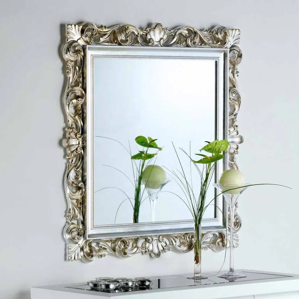 Specchio da parete di design con cornice decorata Marsy, 98x98 cm