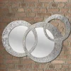 Specchio da parete di design in foglia argento made in Italy Cortina