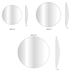 Specchio da Parete in Vetro Curvo Convesso in Diverse Finiture - Luce