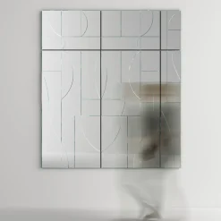 Specchio da Parete Modulare con Struttura in Legno Made in Italy - Saetta