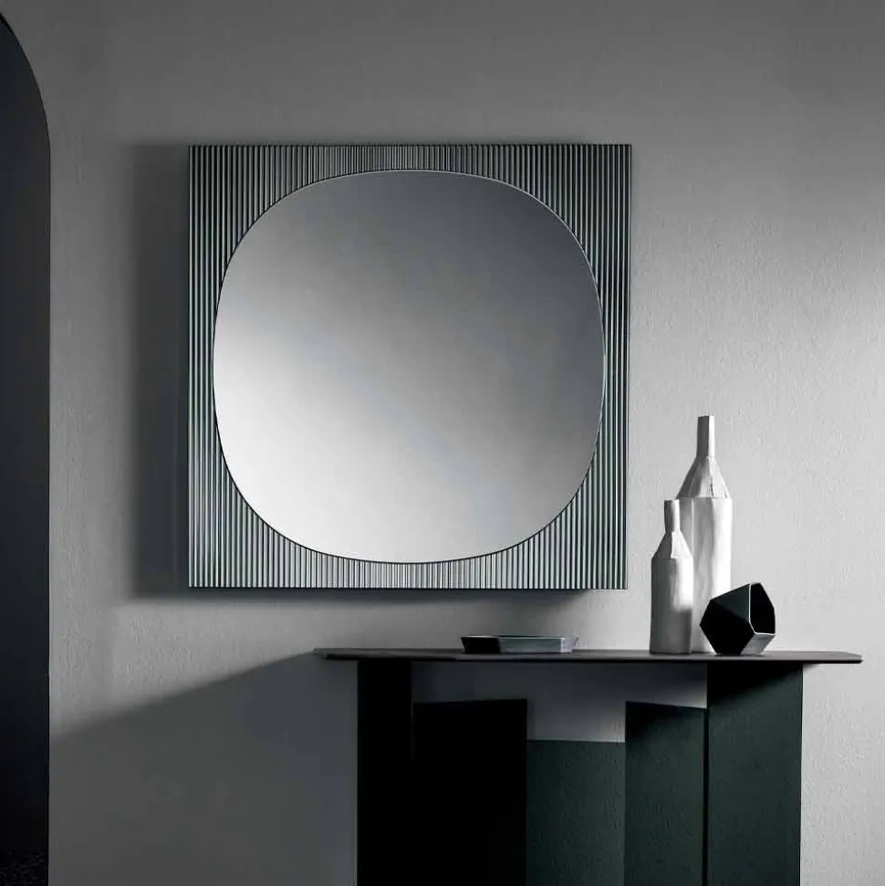 Specchio da Parete Quadrato Moderno Color Fumè Made in Italy – Bandolero