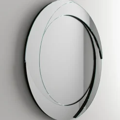 Specchio da Parete Rotondo con Struttura in Legno Made in Italy - Navona