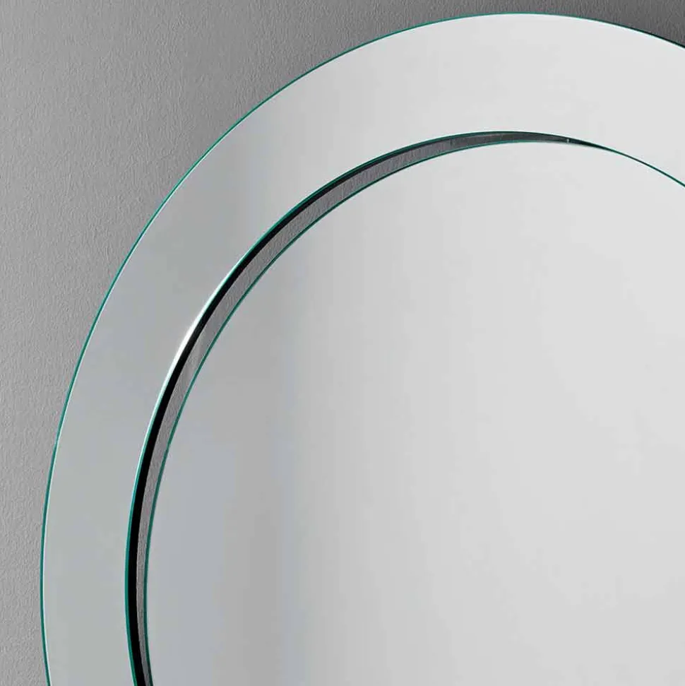 Specchio da Parete Rotondo con Cornice Inclinata Made in Italy – Salamina